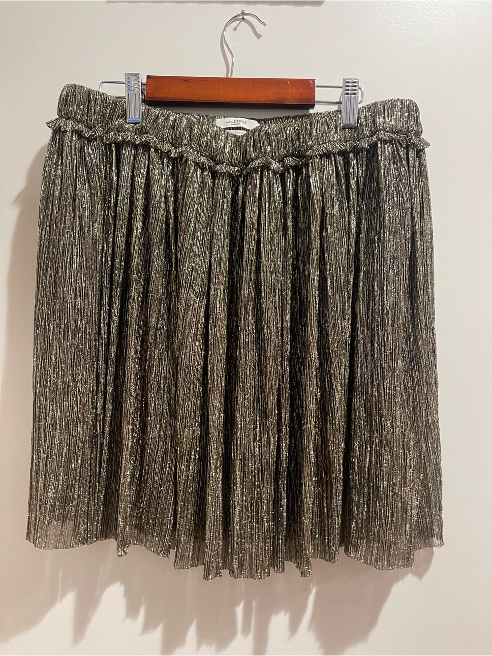 ISABEL MARANT-Etoile Benedicte Mini Skirt-Dore/Gold-Size EU 42 M/L Brand NWT